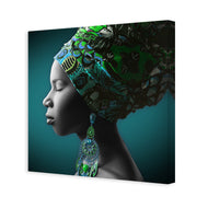 African Pose Teal Greens