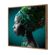 African Pose Teal Greens