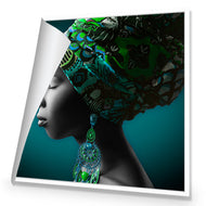 African Pose Teal Greens
