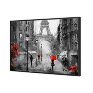 Shopping in Paris BW with Red