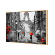 Shopping in Paris BW with Red