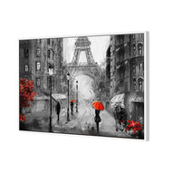Shopping in Paris BW with Red