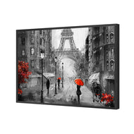 Shopping in Paris BW with Red