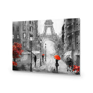 Shopping in Paris BW with Red