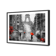 Shopping in Paris BW with Red