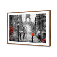 Shopping in Paris BW with Red