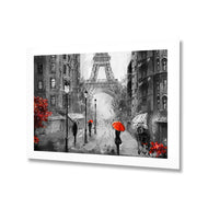 Shopping in Paris BW with Red
