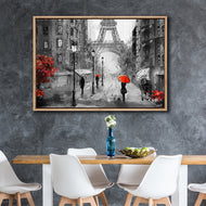 Shopping in Paris BW with Red