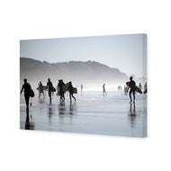 Surfers in the Mist