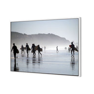 Surfers in the Mist