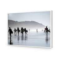 Surfers in the Mist