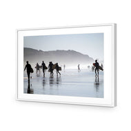 Surfers in the Mist