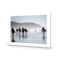 Surfers in the Mist