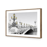 Paris Bridge, Black and White with lights