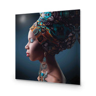 African Pose Teal Greens