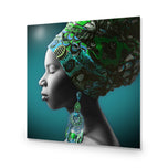 African Pose Teal Greens