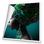 African Pose Teal Greens