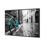 Retro Bike on Cobbles Blue