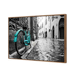 Retro Bike on Cobbles Blue