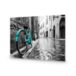 Retro Bike on Cobbles Blue