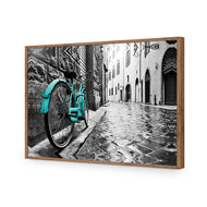 Retro Bike on Cobbles Blue
