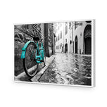 Retro Bike on Cobbles Blue