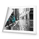 Retro Bike on Cobbles Blue