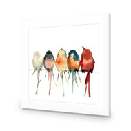Watercolour Birds on Branch