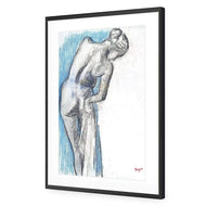 Bathing Nude Blue By Edgar Degas