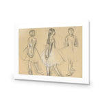 Three Sketches of a Dancer By Edgar Degas