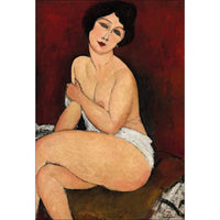 Sitting Nude By Modigliani | Famous  Art Prints