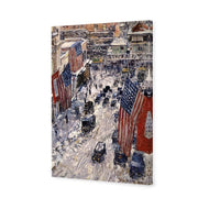 Flags on 57th Street, Winter 1918 by Childe Hassam