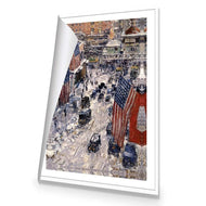 Flags on 57th Street, Winter 1918 by Childe Hassam