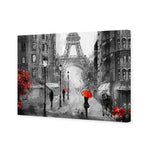 Shopping in Paris BW with Red