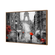 Shopping in Paris BW with Red
