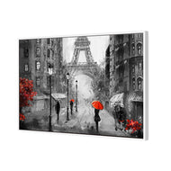Shopping in Paris BW with Red