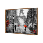 Shopping in Paris BW with Red