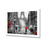 Shopping in Paris BW with Red