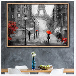 Shopping in Paris BW with Red