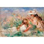 Two Girls on the Riverbank - by Auguste Renoir