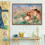 Two Girls on the Riverbank - by Auguste Renoir